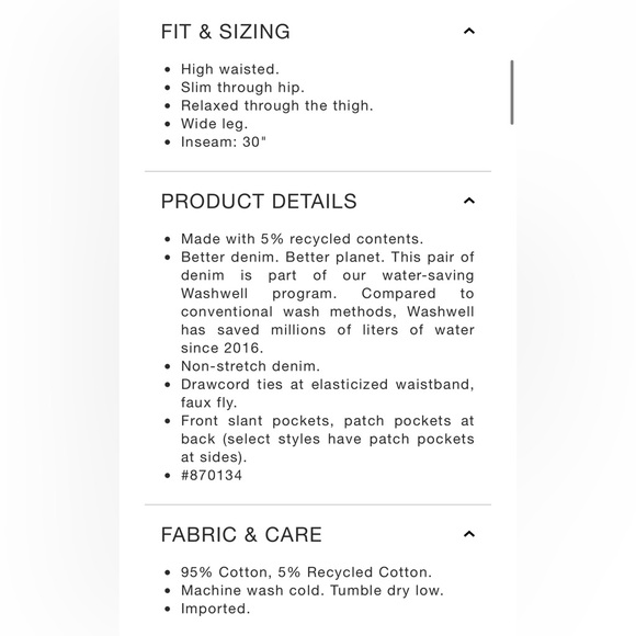 NWT High Rise Wide-Leg Pull-On Jeans - Picture 4 of 5